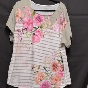 Floral Striped Women's Top